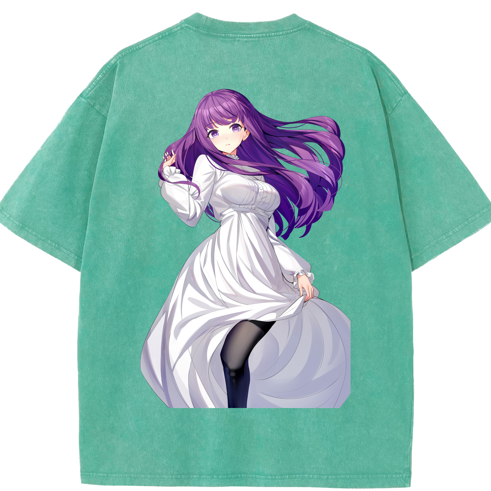 （画像用） 葬送のフリーレン Frieren 綿100% ヴィンテージ風 半袖Tシャツ（背面プリント）